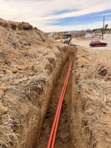 Telecom network relocation in Douglas County Colorado following plan and profile permitting
