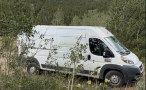 Trace fiber splicing van responding to an OSP damage at a Colorado gold mine